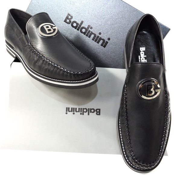 BALDININI 🇮🇹 MEN'S BLACK SOFT LEATHER COMFORT SUMMER LOAFERS - Picture 8 of 8
